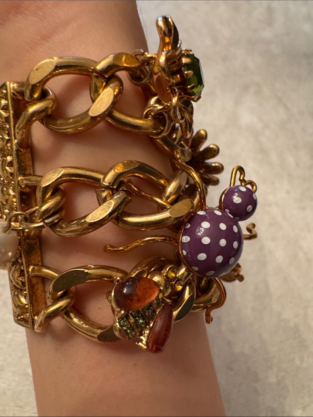 Betsy Johnson Gold-Tone Charm Bracelet - Picture 4 of 7